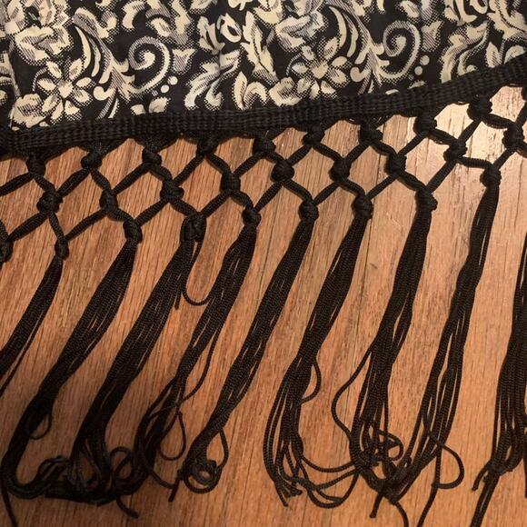 Entro Woman's Cardigan Kimono Topper Floral Fringe Size Small - Picture 3 of 8